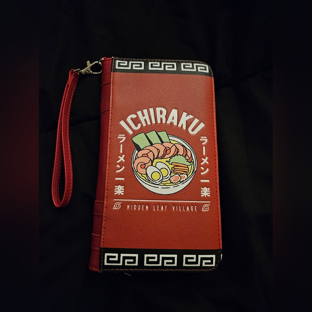 Naruto Anime Ichiraku Ramen Hidden Leaf Village Red and Black Wallet